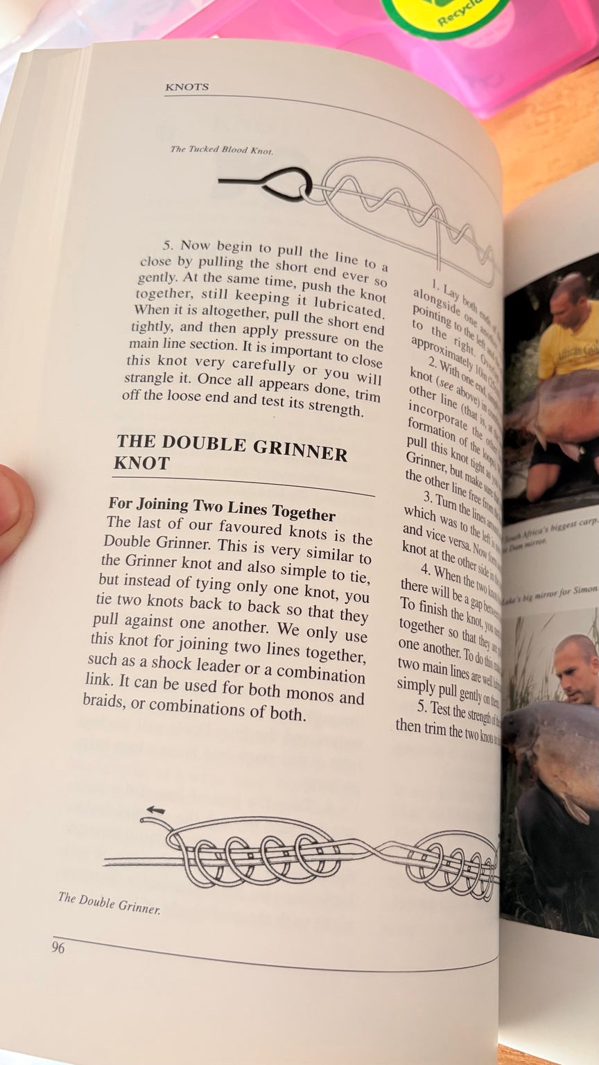 Discover Carp Fishing illustrated knots and double grinner knot page