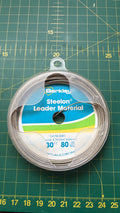 Vintage Berkley Steelon D80 80lb leader material 30ft spool with nickel sleeves
