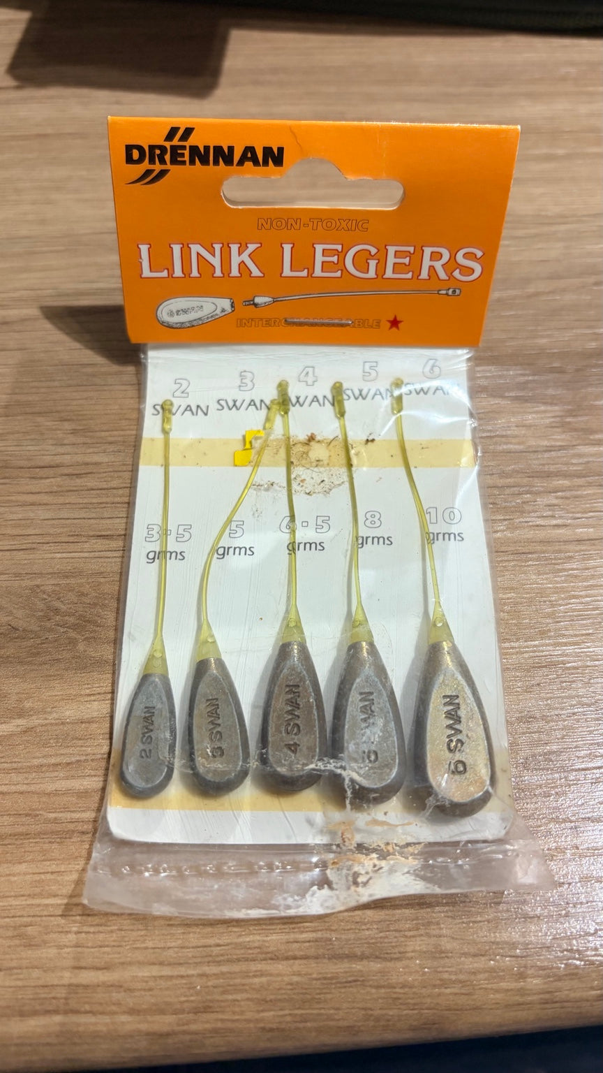 Vintage Drennan non-toxic Link Legers set sizes 2 to 6 Swan