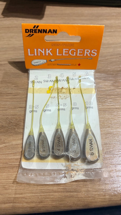 Vintage Drennan non-toxic Link Legers set sizes 2 to 6 Swan
