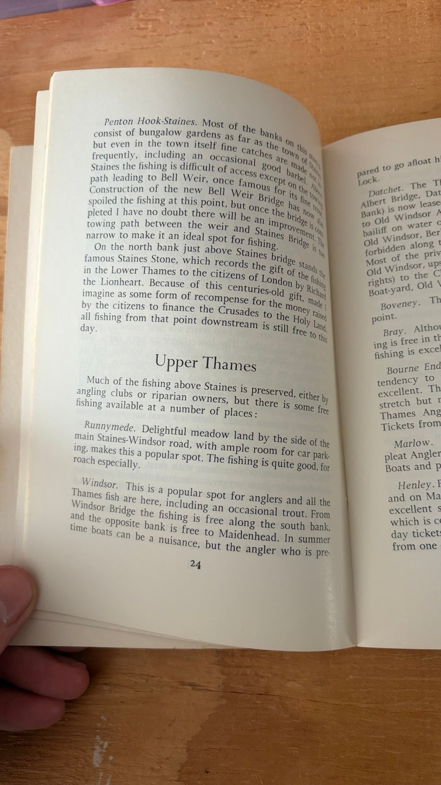 Fishing for Londoners by Ken Sutton inside pages Upper Thames