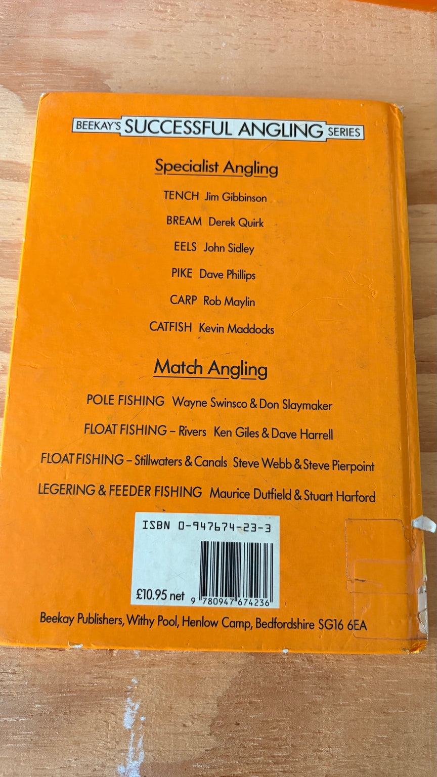 Back cover Float Fishing Rivers ISBN 0947674233