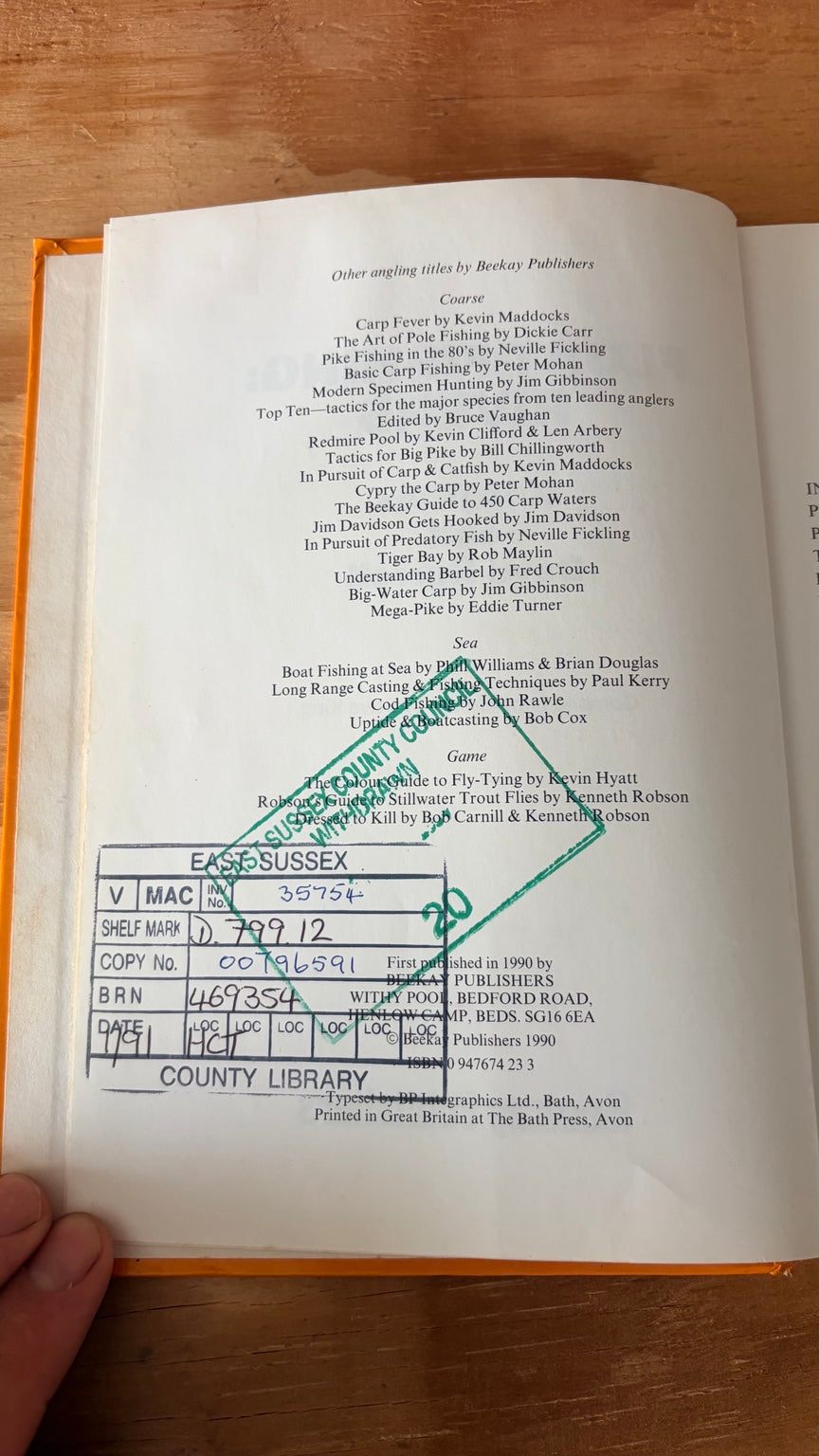 1990 first edition copyright page Float Fishing Rivers
