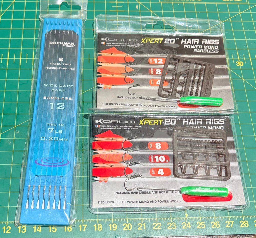 Guru Korum and Drennan new old stock carp hair rigs five pack bundle