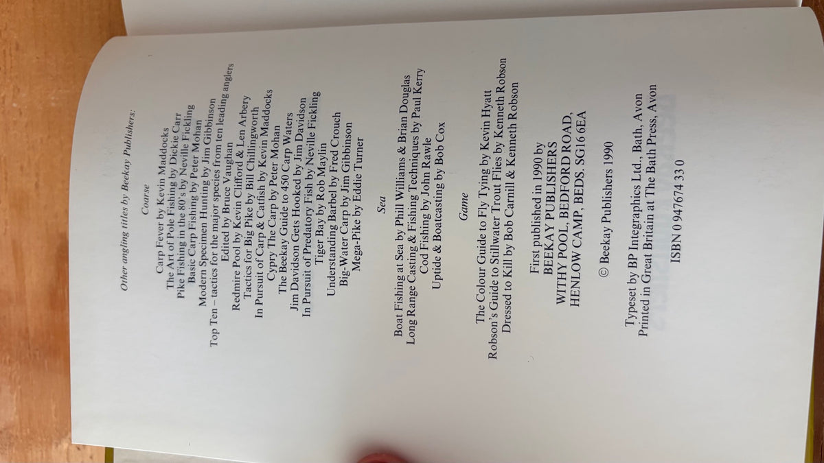 1990 first edition copyright and ISBN page Catfish Kevin Maddocks