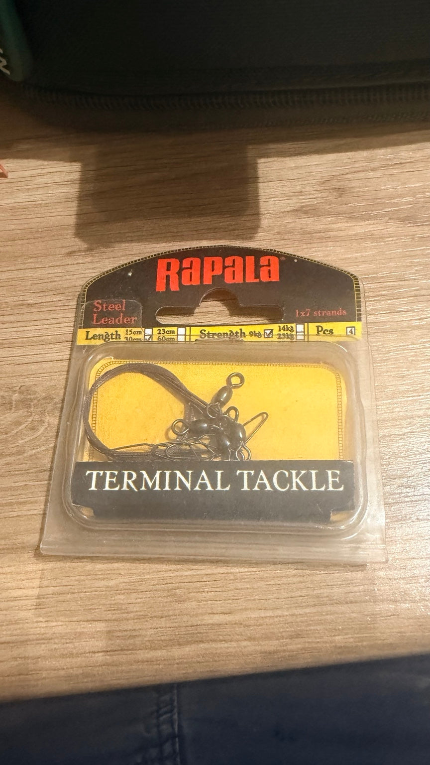 Vintage Rapala steel leaders 23cm 14kg 1x7 strand 4 pack in original packaging