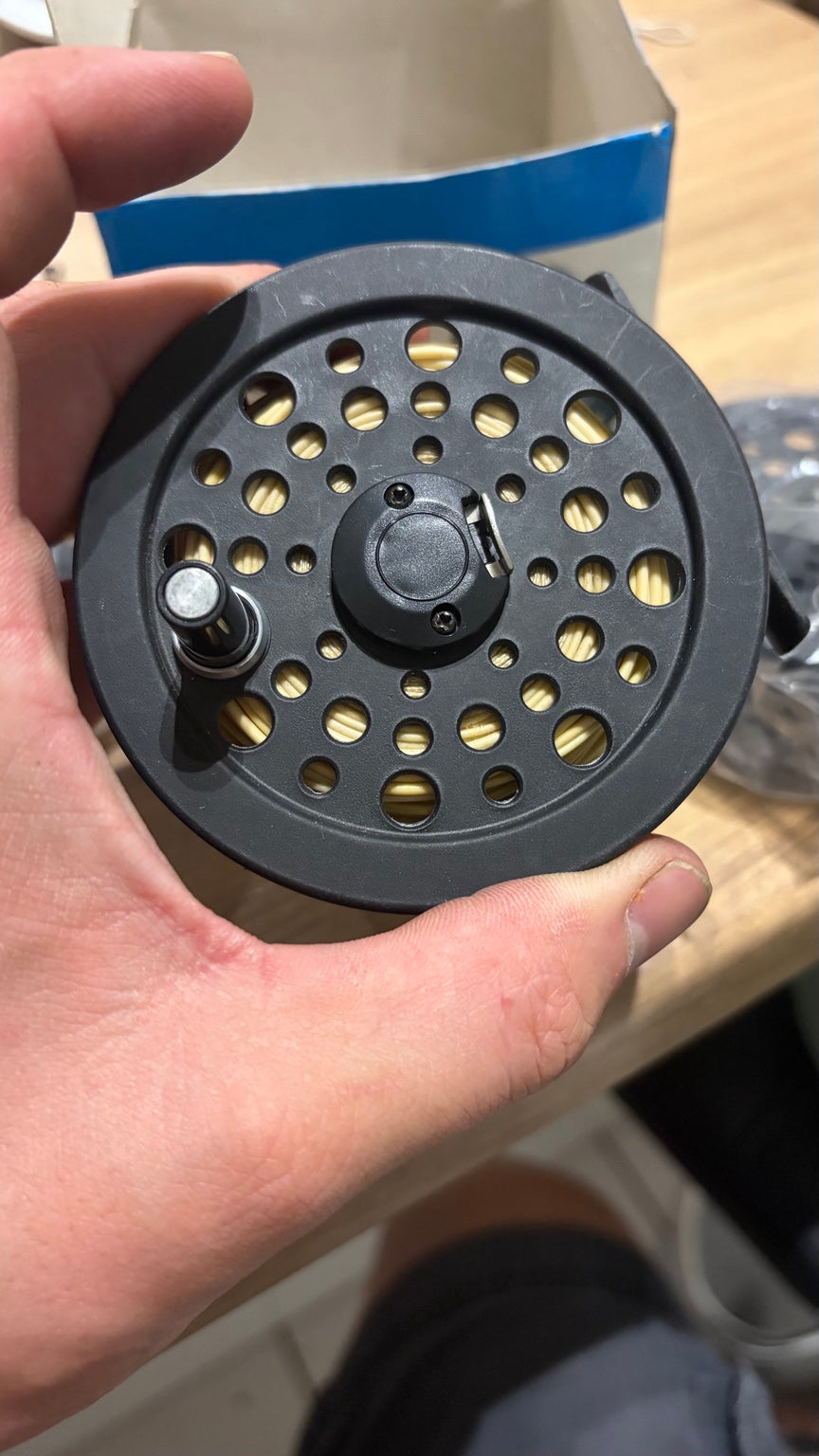 Front of Shakespeare graphite fly reel